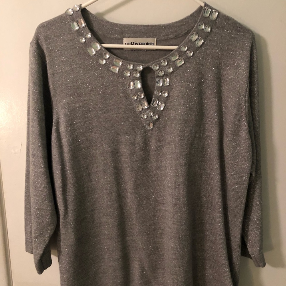 Grey sparkling Cathy Daniels sweater